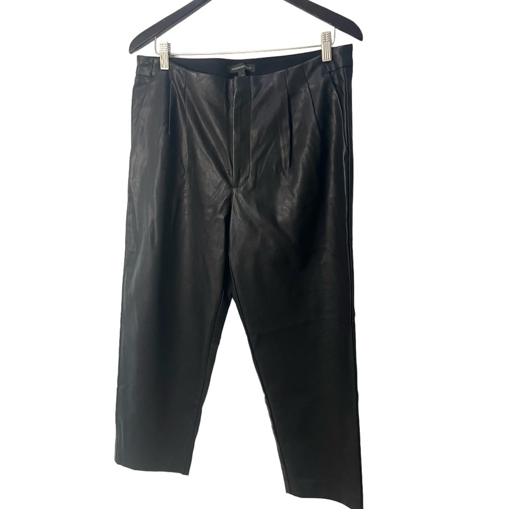 Banana Republic Vegan Leather Cropped Pleated Pants Trousers Pockets SZ 10. NWT